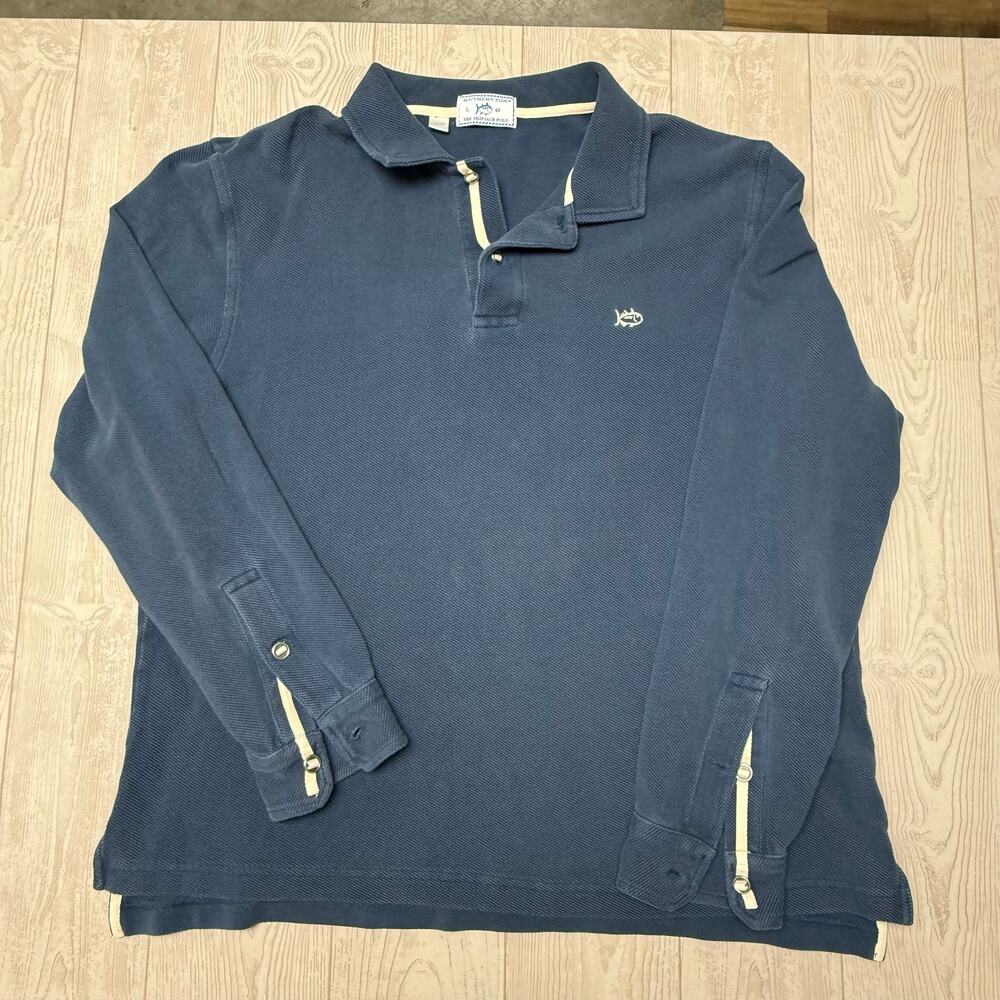 Southern Tide Skipjack Preppy Nautical Polo Men’s Large Long Sleeve Polo